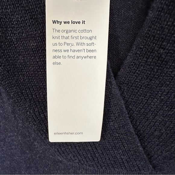 Eileen Fisher Midnight Blue Hooded Boxy Sweater - Picture 7 of 12